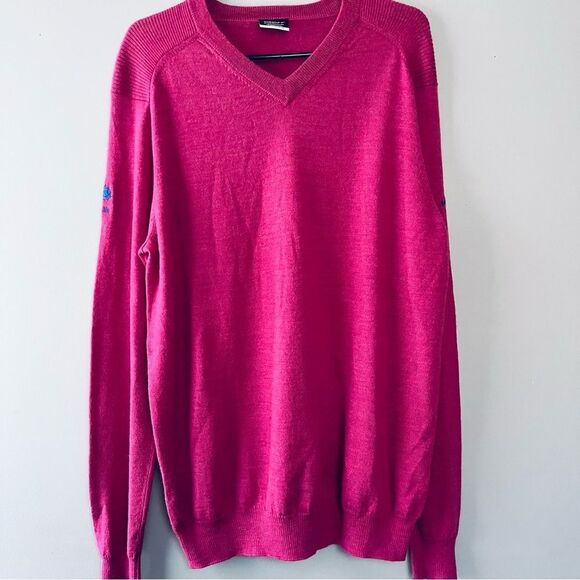Nike Golf Tour Performance Long Sleeve V-Neck Wool Blend Golf Sweater‎ XL Pink - Picture 1 of 7